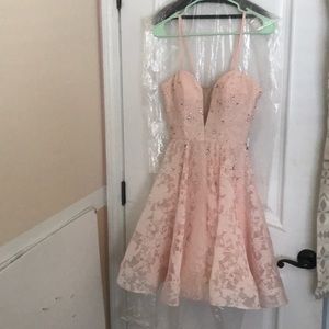 Cocktail length dress.